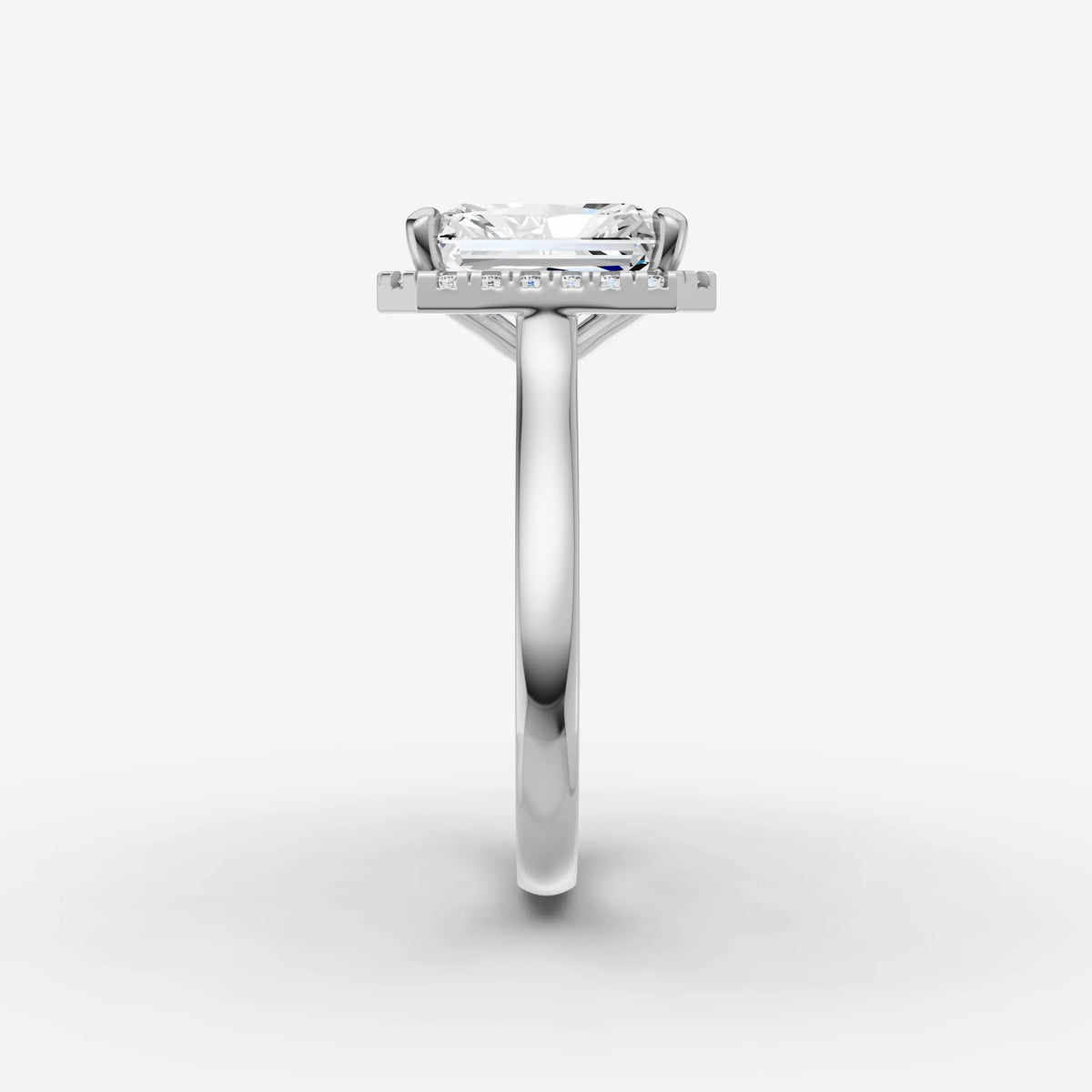 Aurore radiant diamond setting in gold, view 17