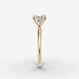 Horizon oval diamond setting in gold, angled view