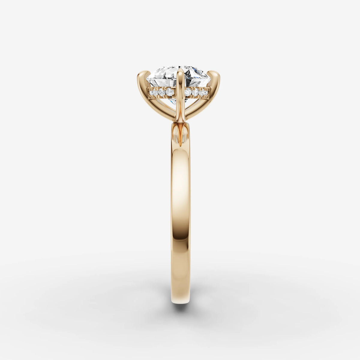 Horizon pear diamond setting in gold, angled view