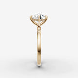 Horizon pear diamond setting in gold, angled view