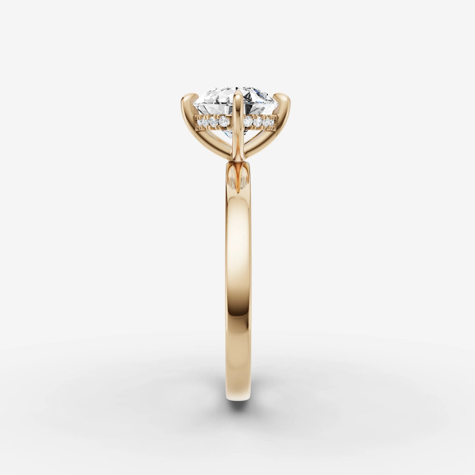 Horizon pear diamond setting in gold, angled view