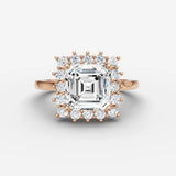 Aurore asscher diamond setting in gold, view 7