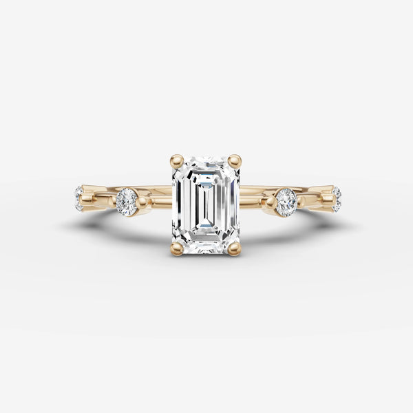 Petite Etoile Emerald ring setting, view 1