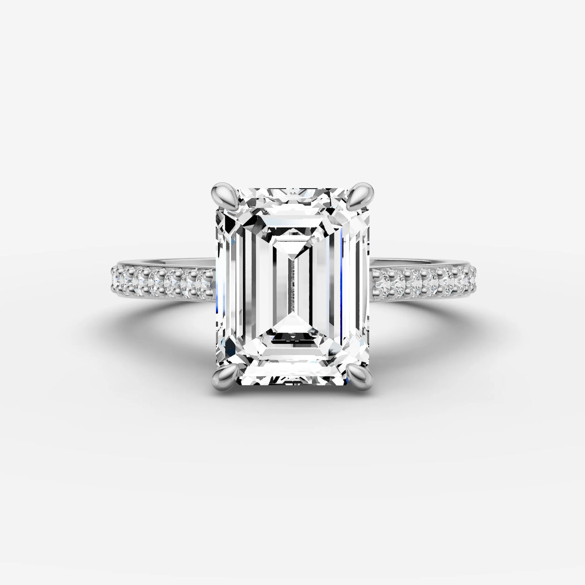 Cathedrale emerald diamond setting in gold, view 13