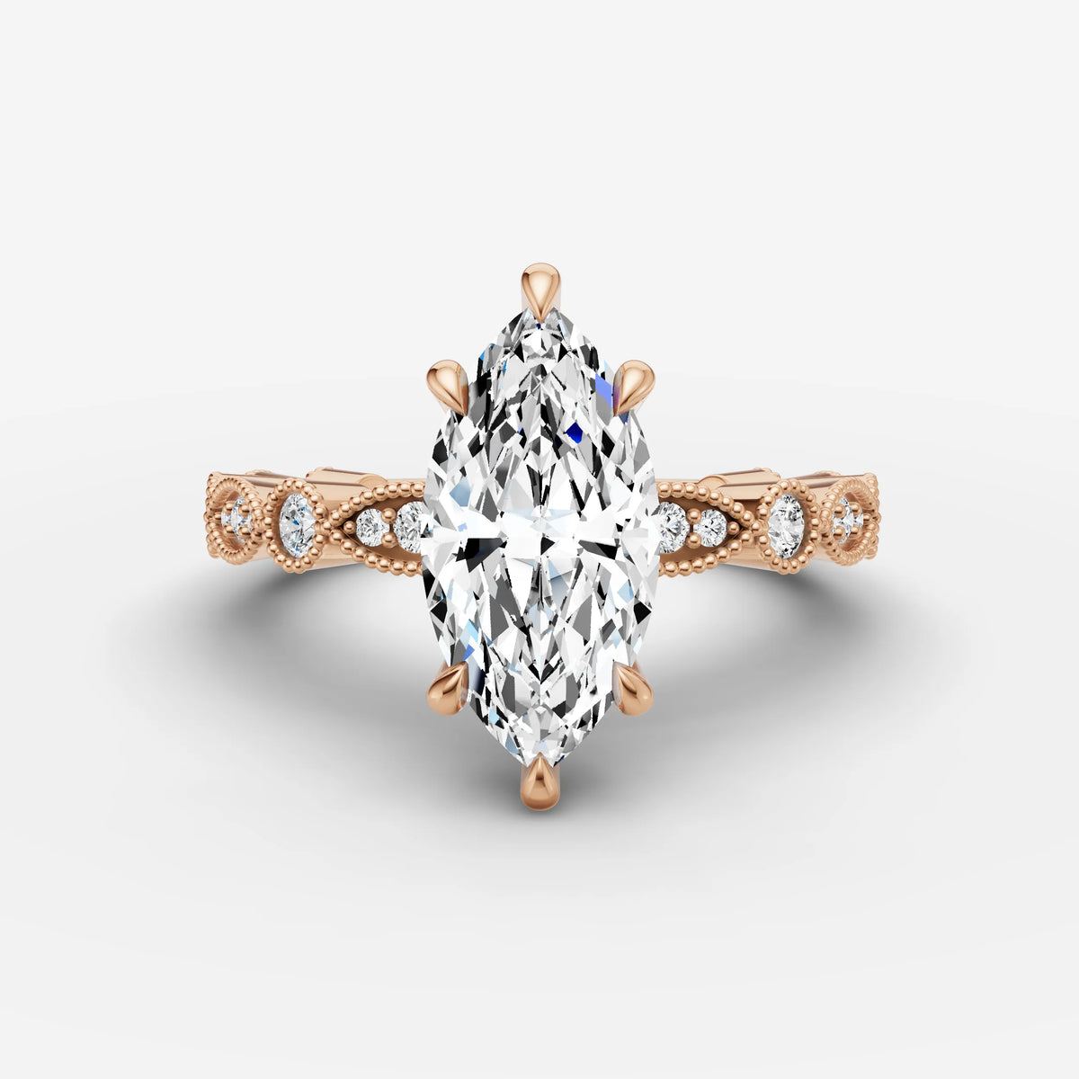Heritage marquise diamond setting in gold, view 7