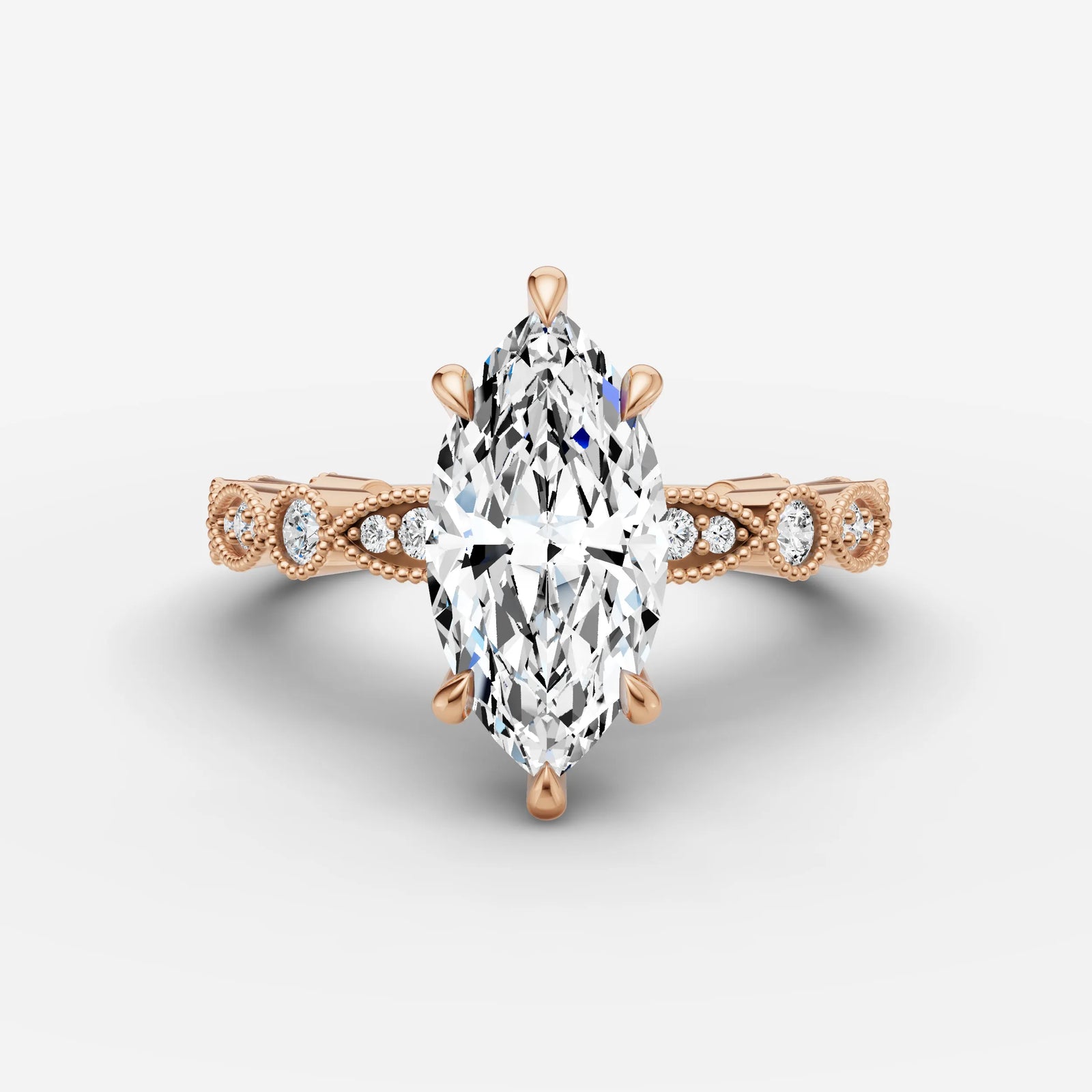 Heritage marquise diamond setting in gold, view 7