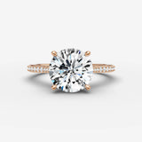 Cathedrale round diamond setting in gold, view 7