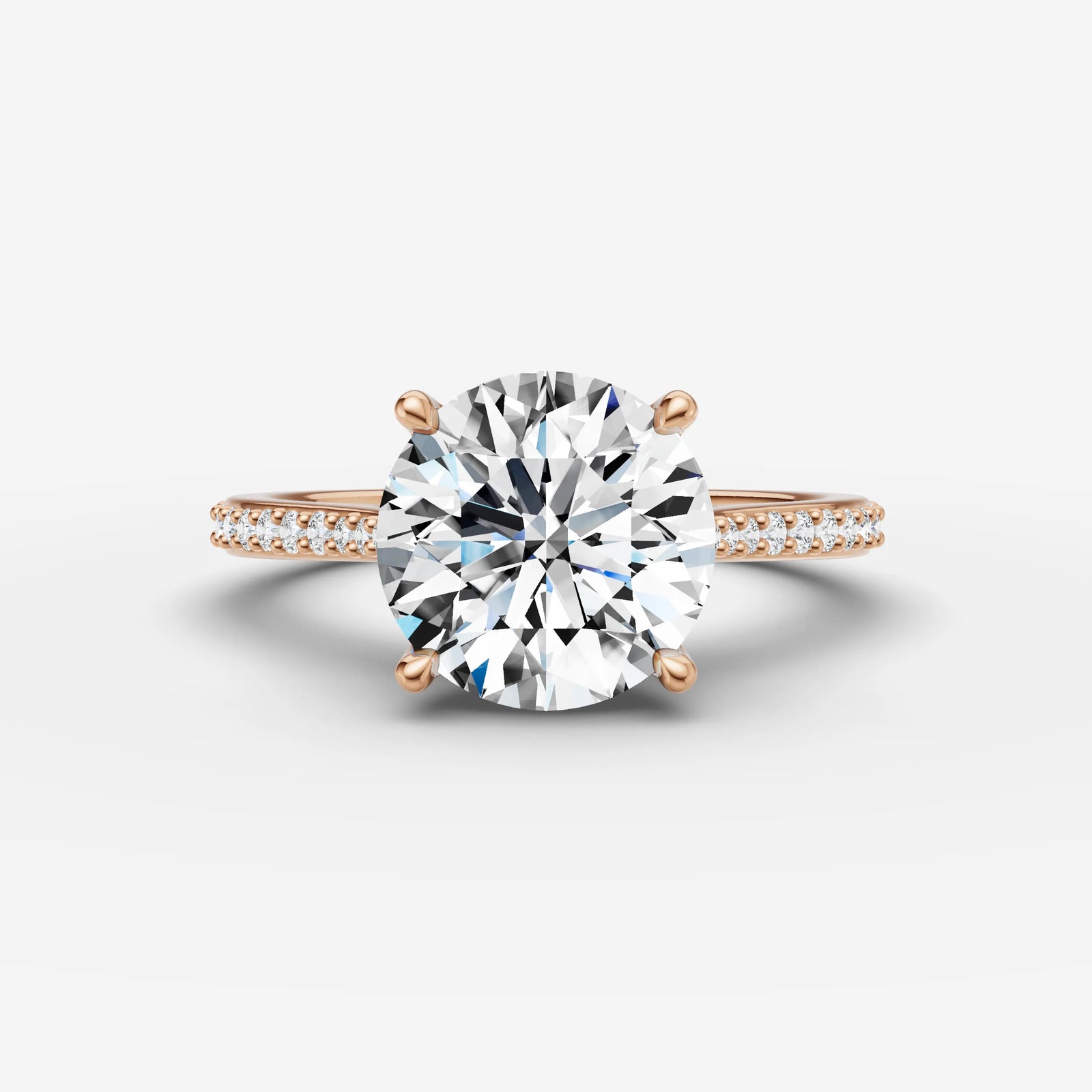 Cathedrale round diamond setting in gold, view 7
