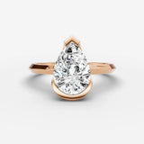 Demi pear diamond setting in gold, view 7
