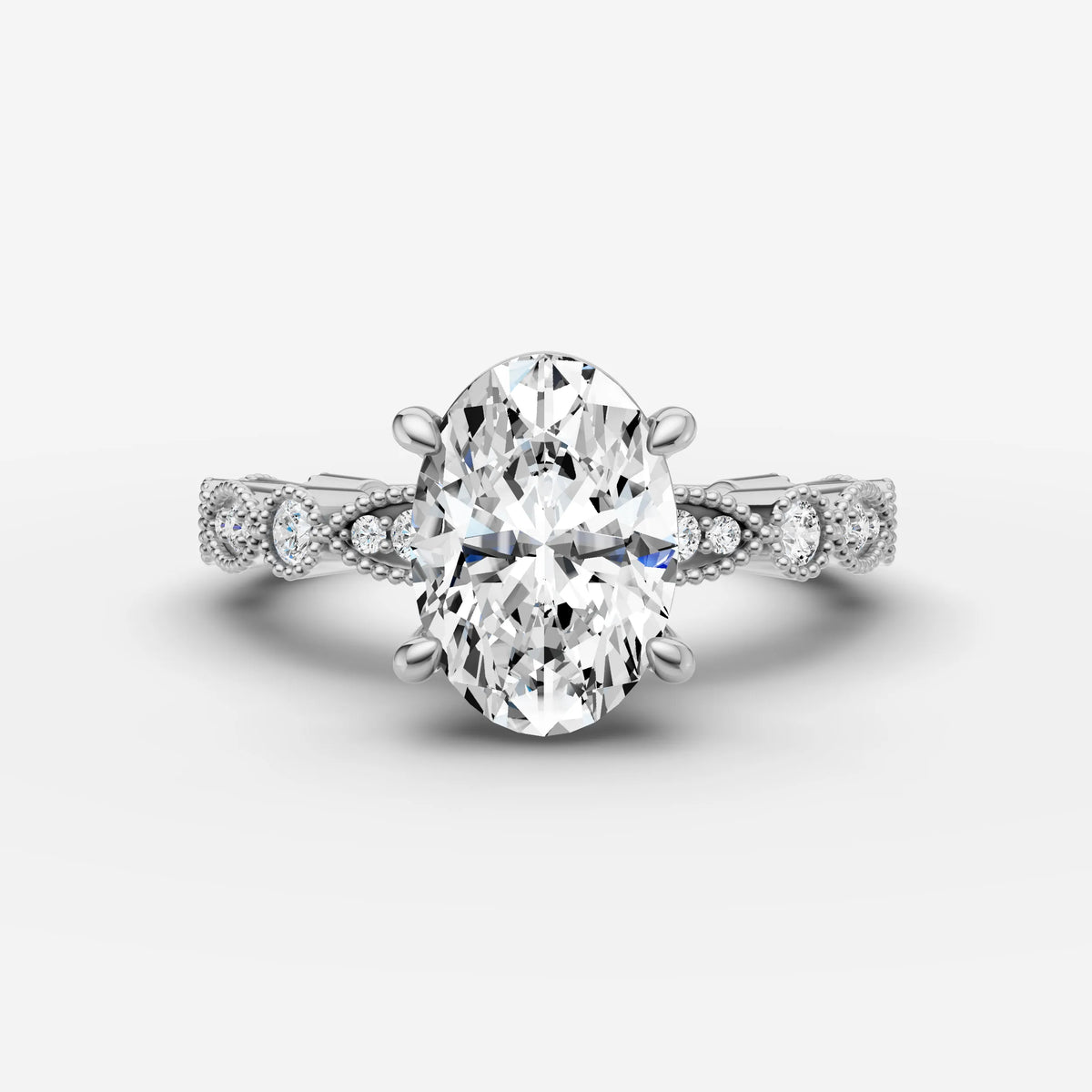 Heritage oval diamond setting in gold, view 13