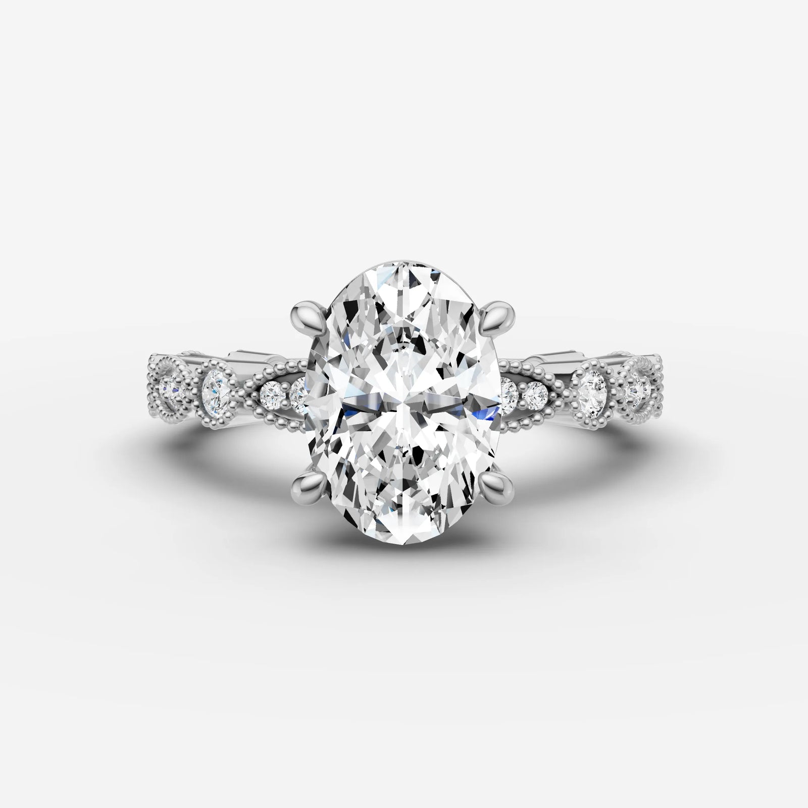 Heritage oval diamond setting in gold, view 13