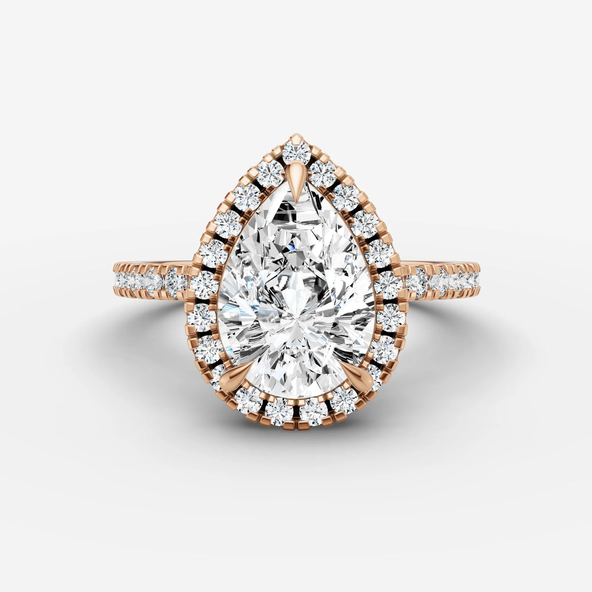 Aurore Etoile pear diamond setting in gold, view 7