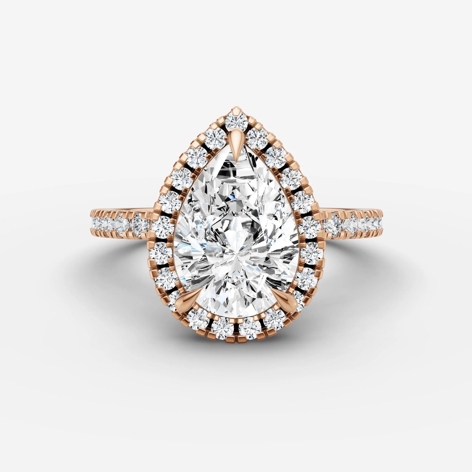 Aurore Etoile pear diamond setting in gold, view 7