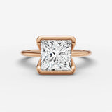 Demi princess diamond setting in gold, view 7