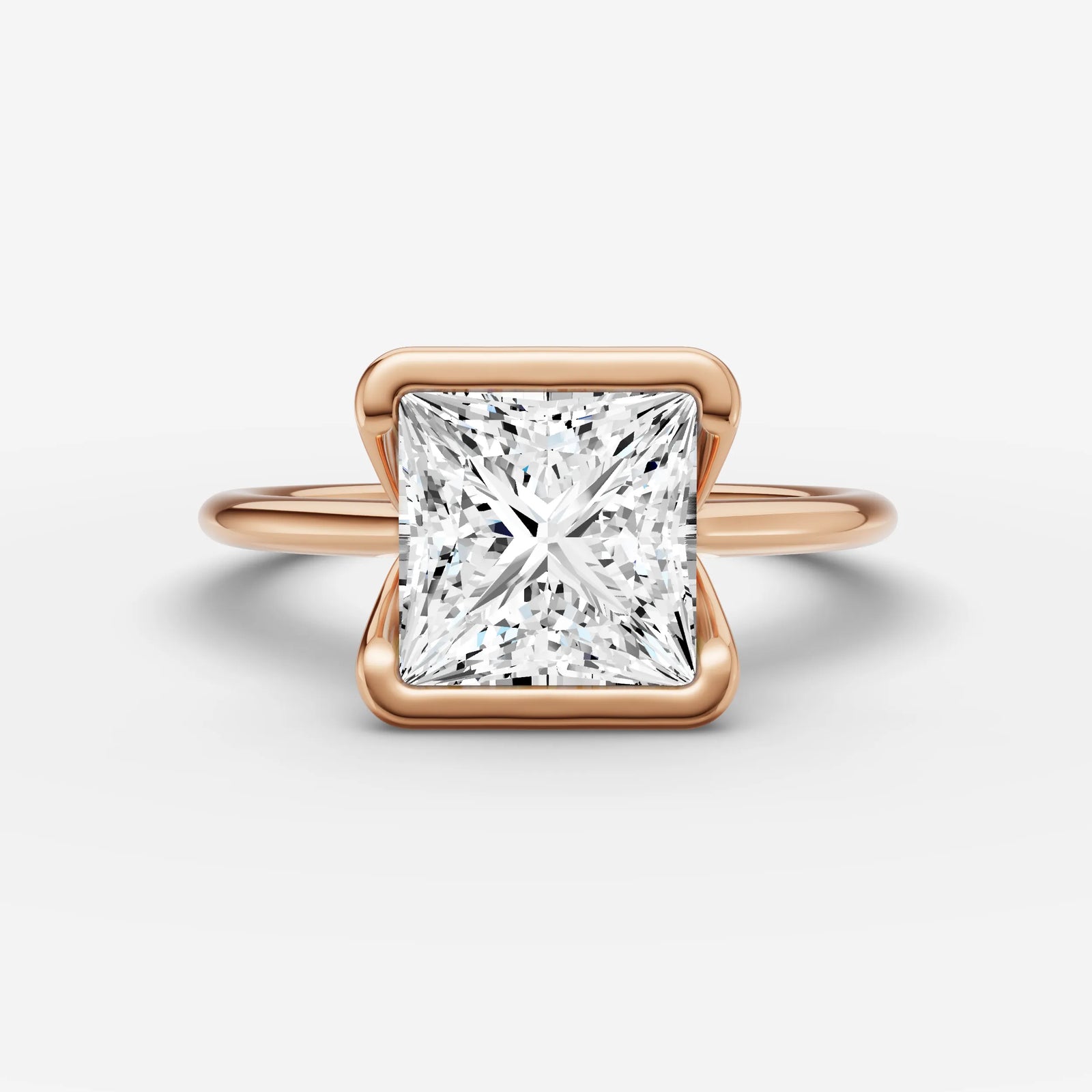 Demi princess diamond setting in gold, view 7