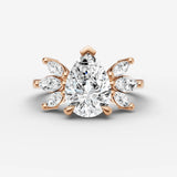 Fleur pear diamond setting in gold, view 7