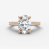 Cathedrale oval diamond setting in gold, view 7