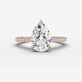 Cathedrale pear diamond setting in gold, view 7