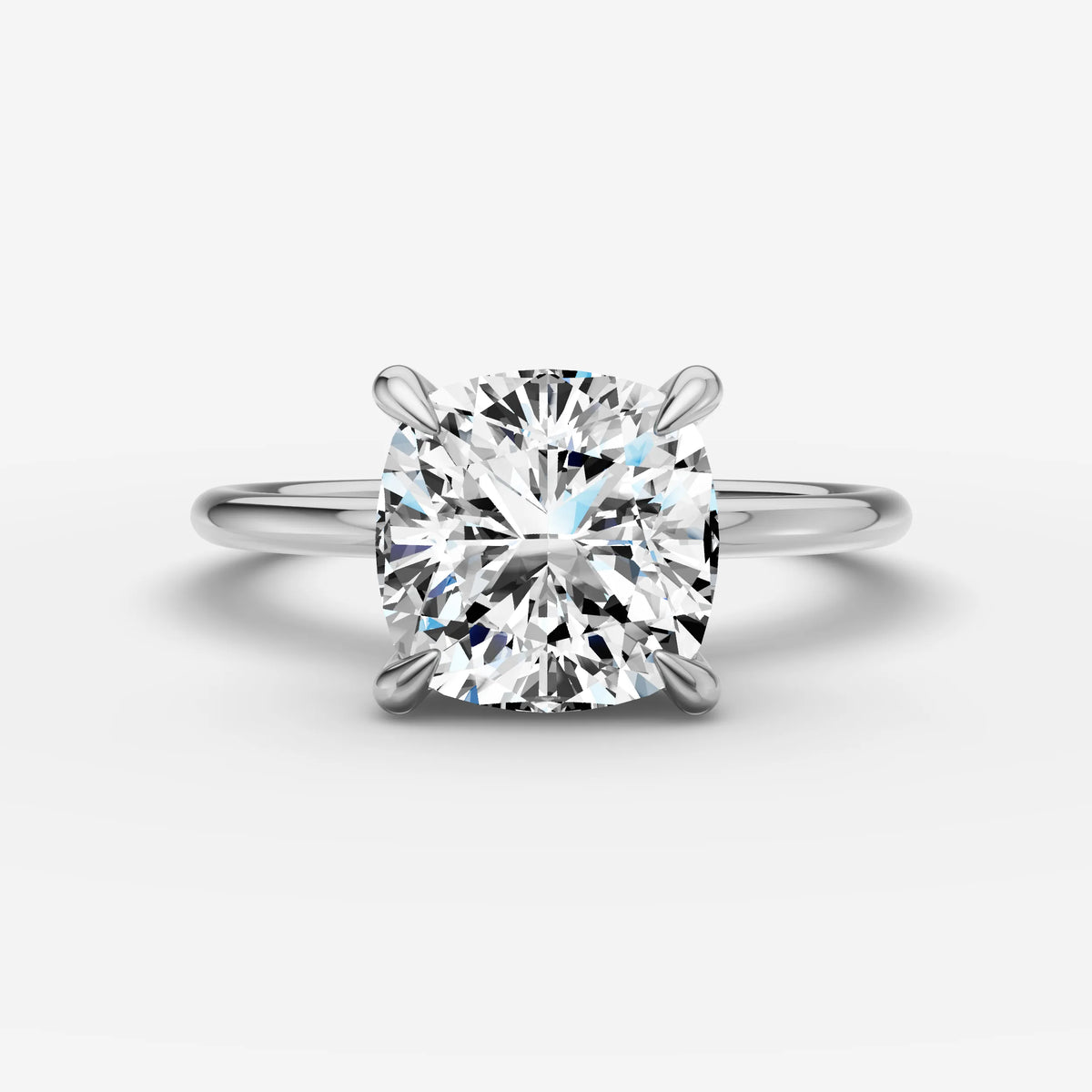 Mystere cushion diamond setting in gold, view 13