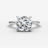 Mystere cushion diamond setting in gold, view 13