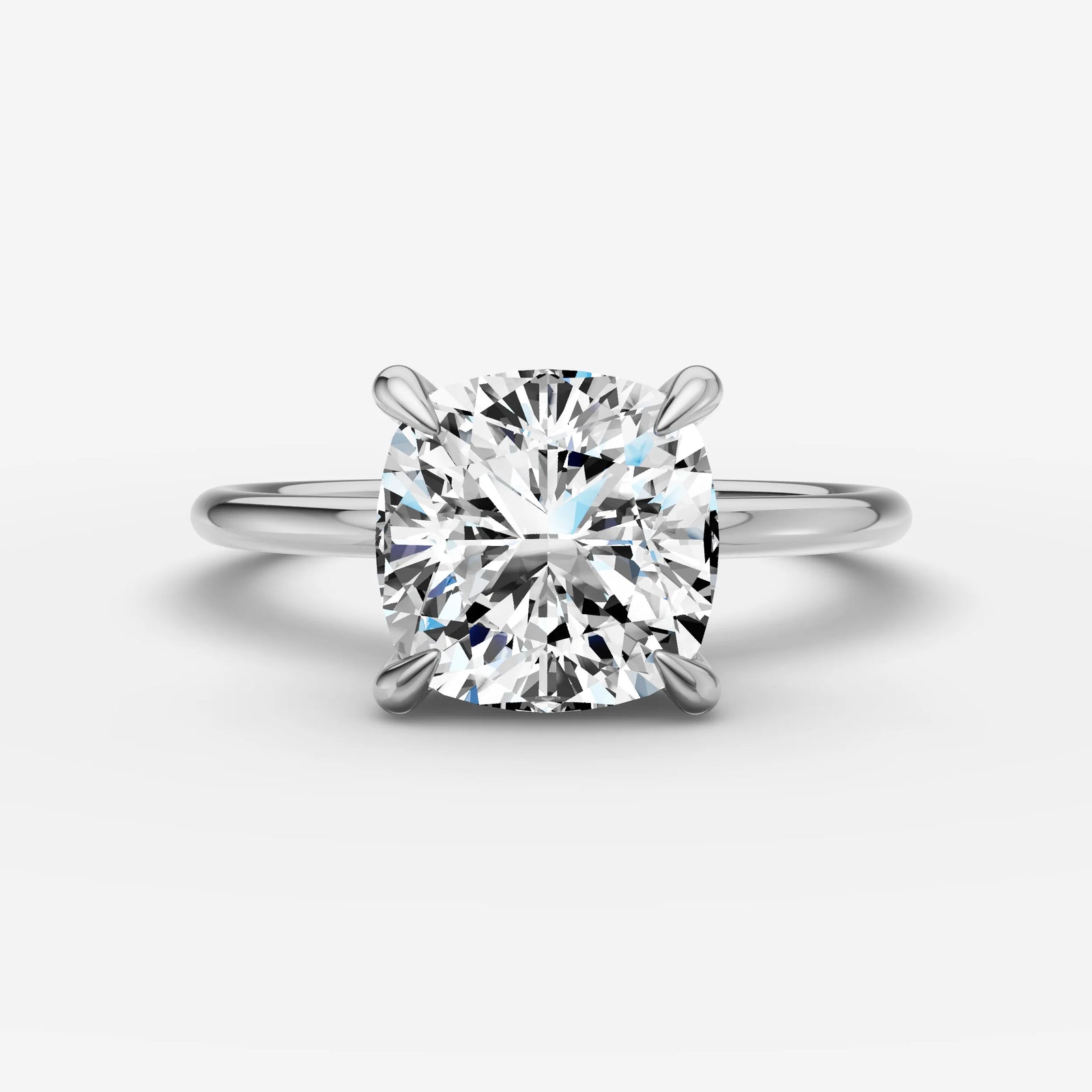 Mystere cushion diamond setting in gold, view 13