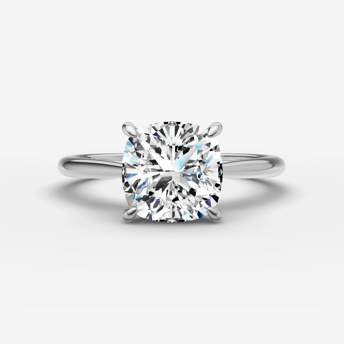 Cathedrale cushion diamond setting in gold, view 13