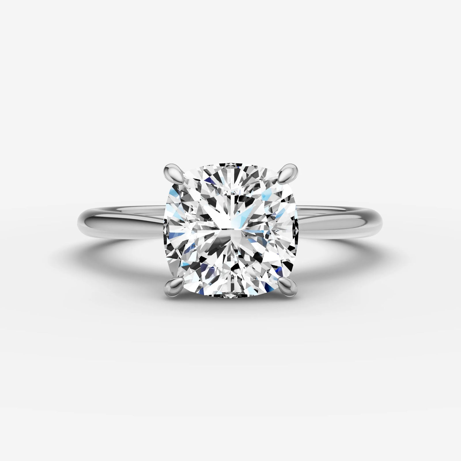 Cathedrale cushion diamond setting in gold, view 13