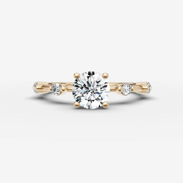 Petite Etoile Round ring setting, view 1
