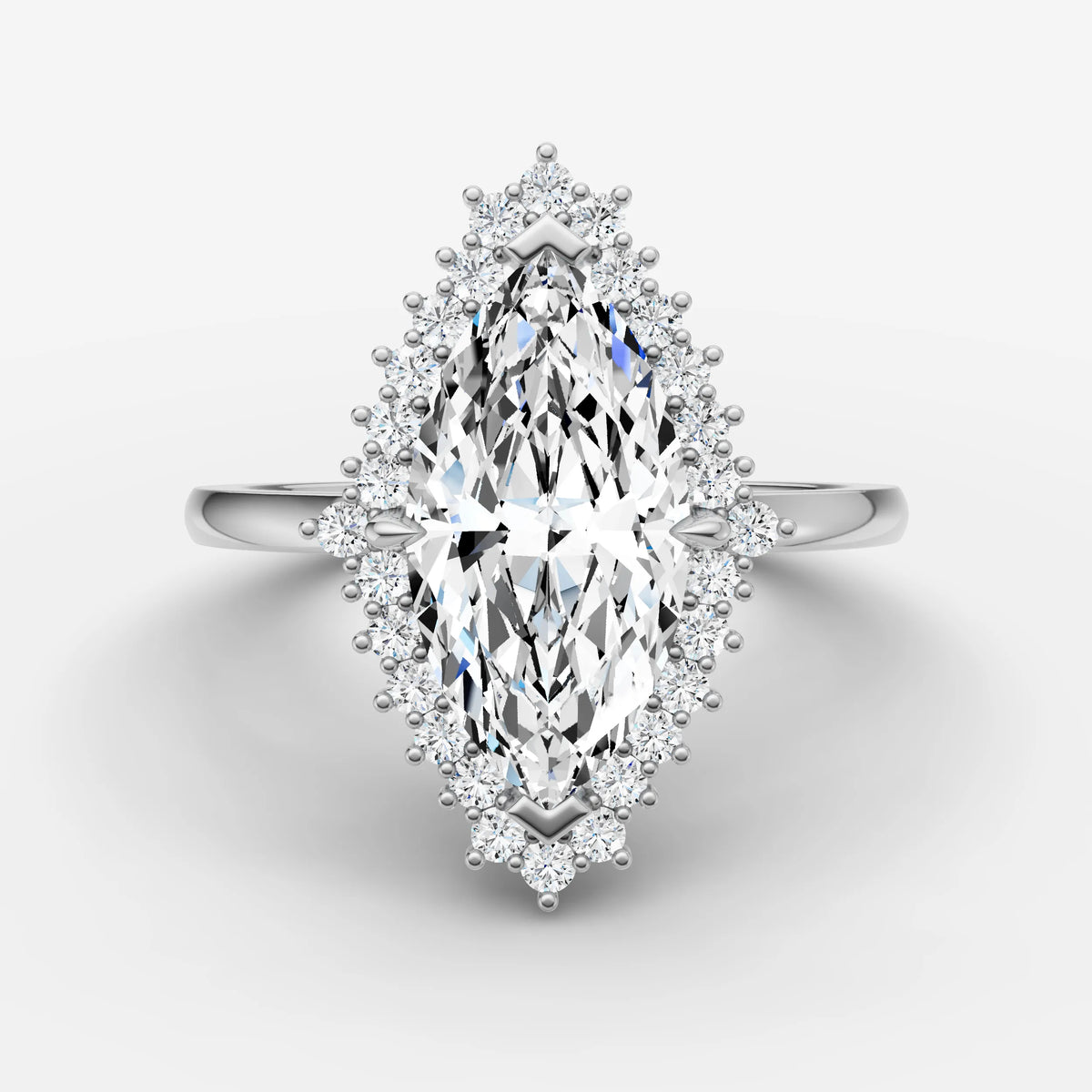 Aurore marquise diamond setting in gold, view 13
