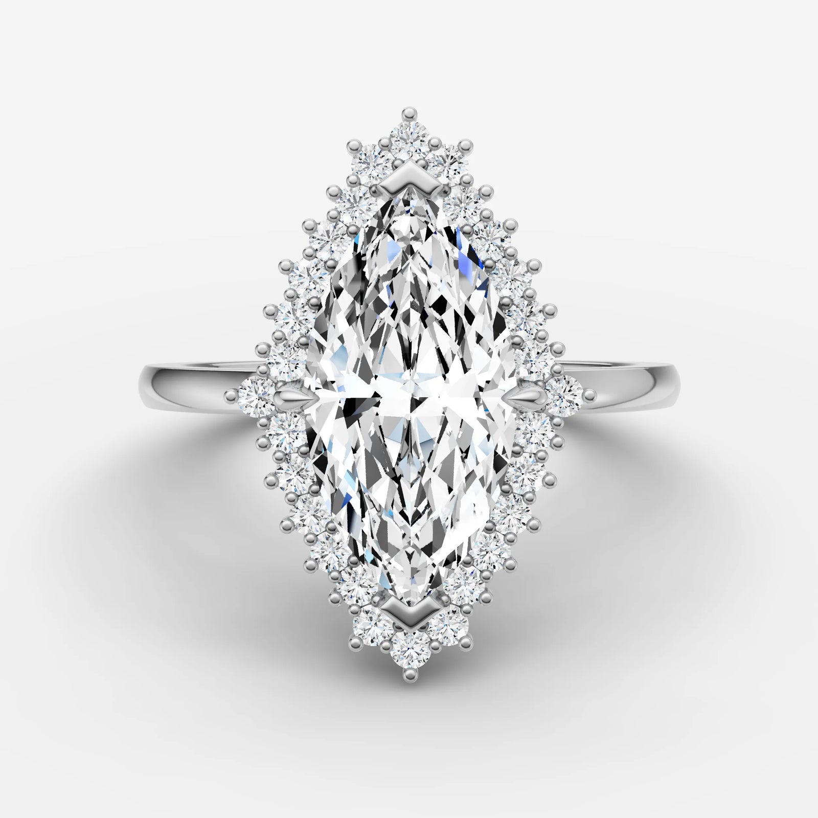 Aurore marquise diamond setting in gold, view 13