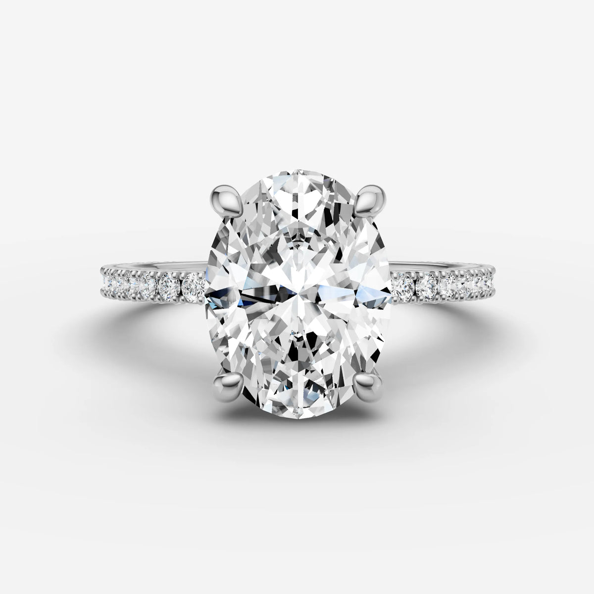 Mystere Etoile oval diamond setting in gold, view 13