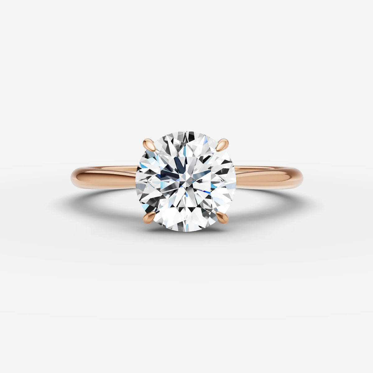 Cathedrale round diamond setting in gold, view 7