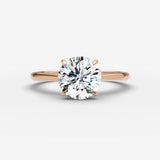 Cathedrale round diamond setting in gold, view 7