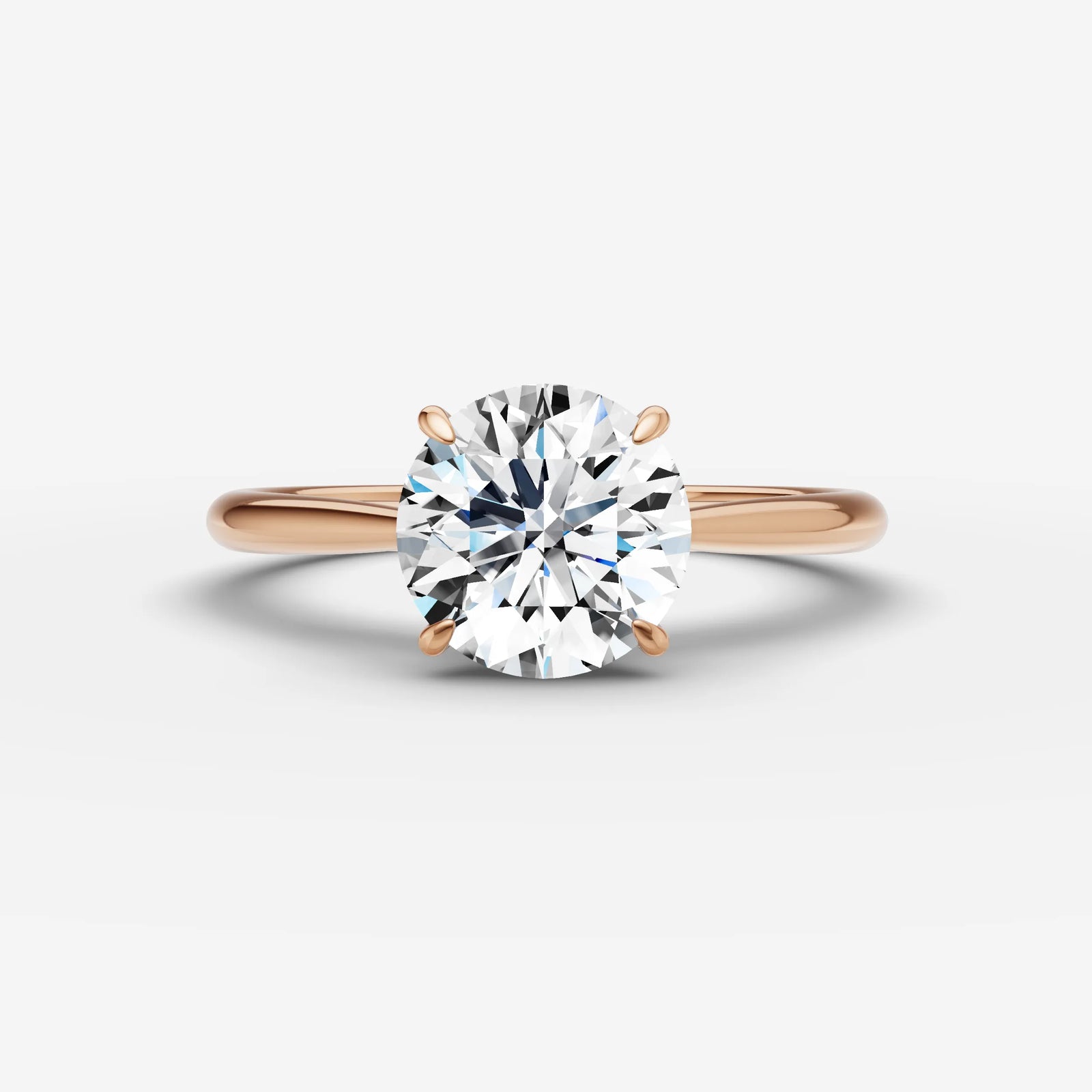 Cathedrale round diamond setting in gold, view 7