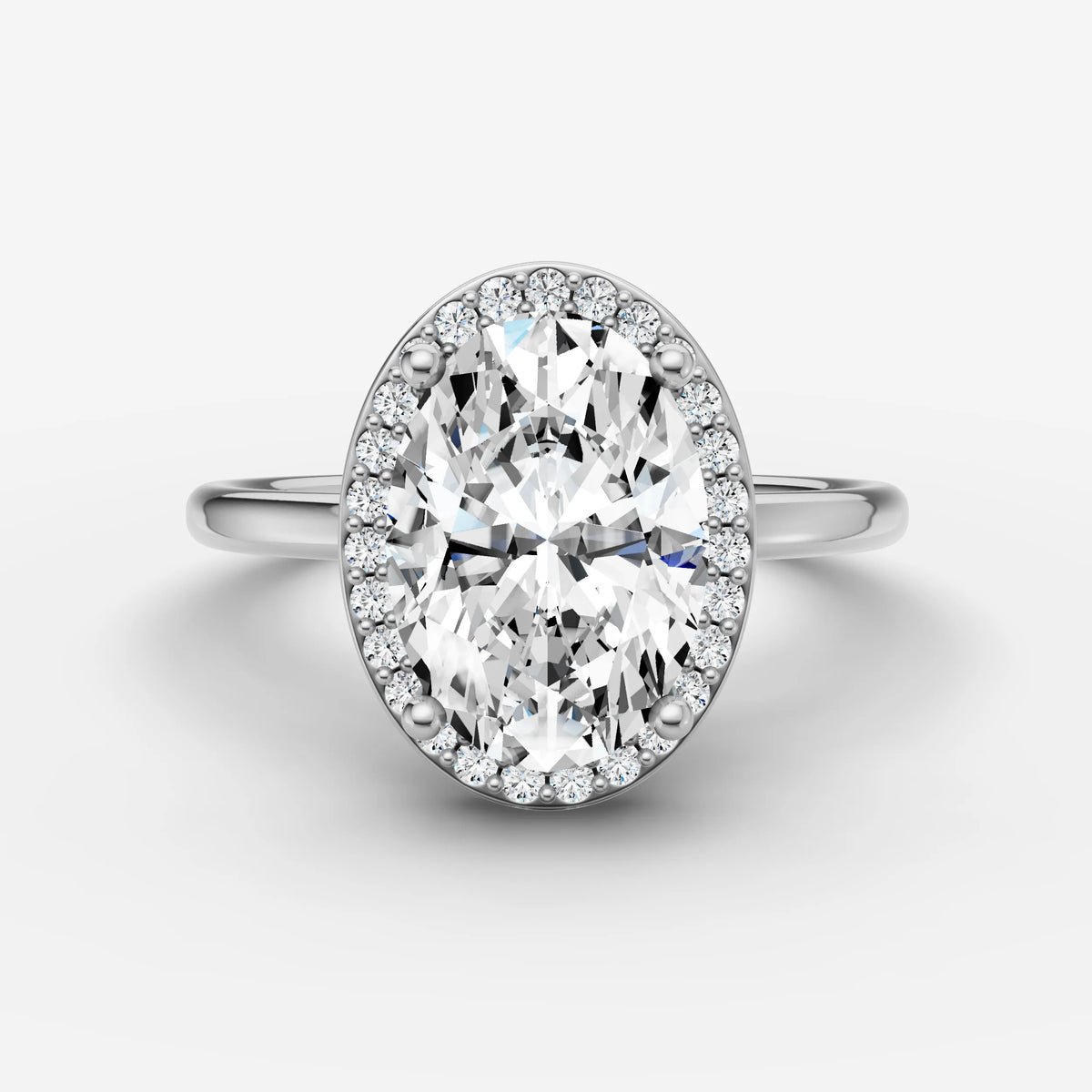 Aurore oval diamond setting in gold, view 13