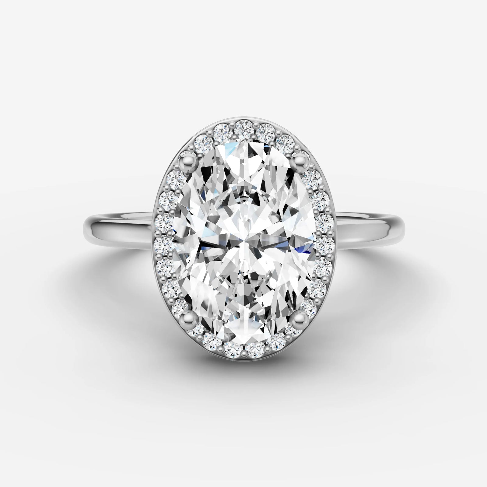 Aurore oval diamond setting in gold, view 13