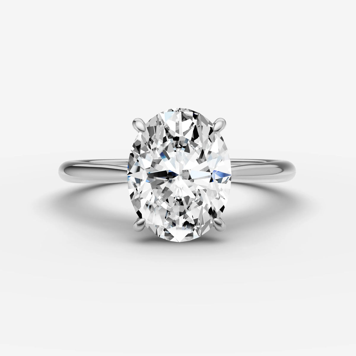 Cathedrale oval diamond setting in gold, view 13