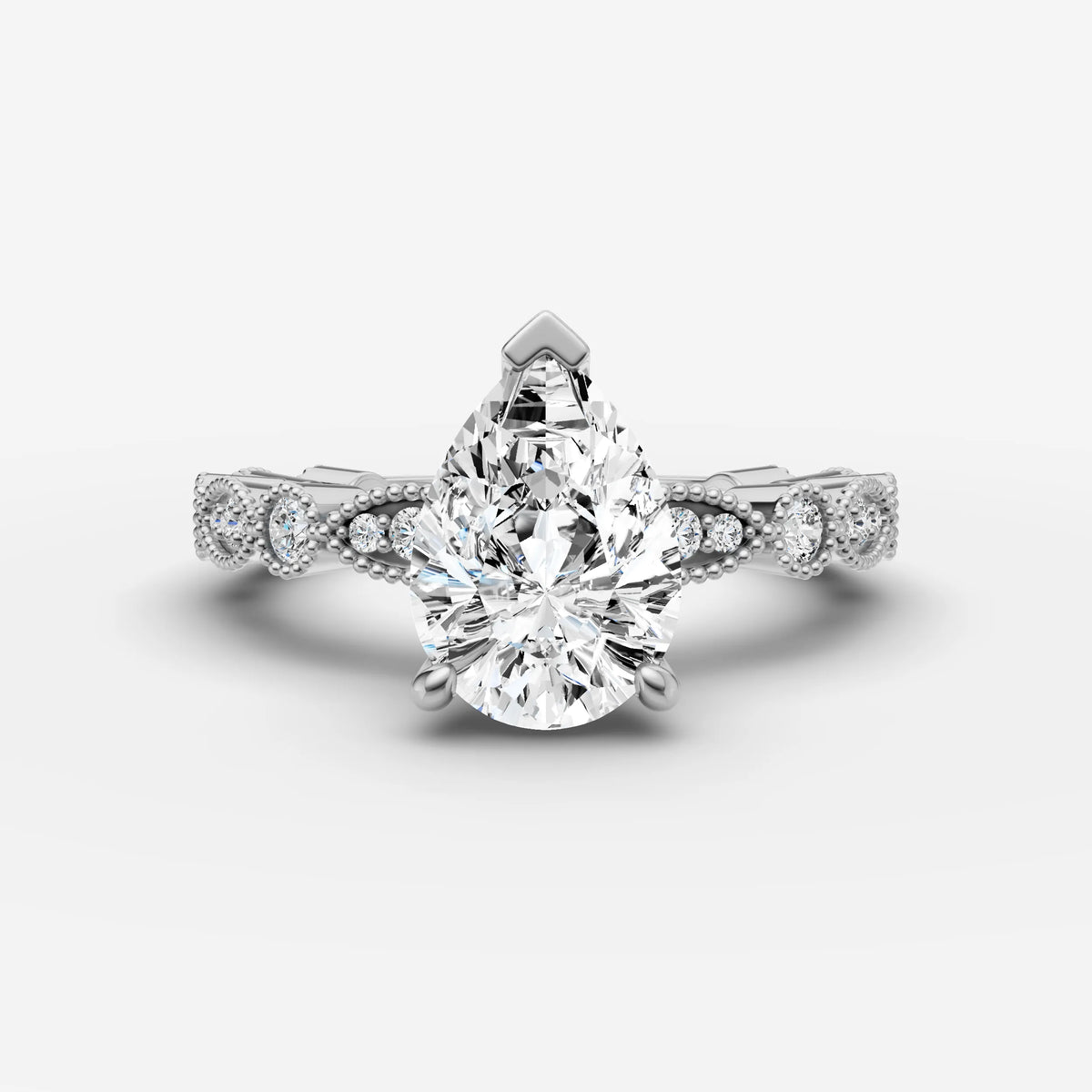 Heritage pear diamond setting in gold, view 13