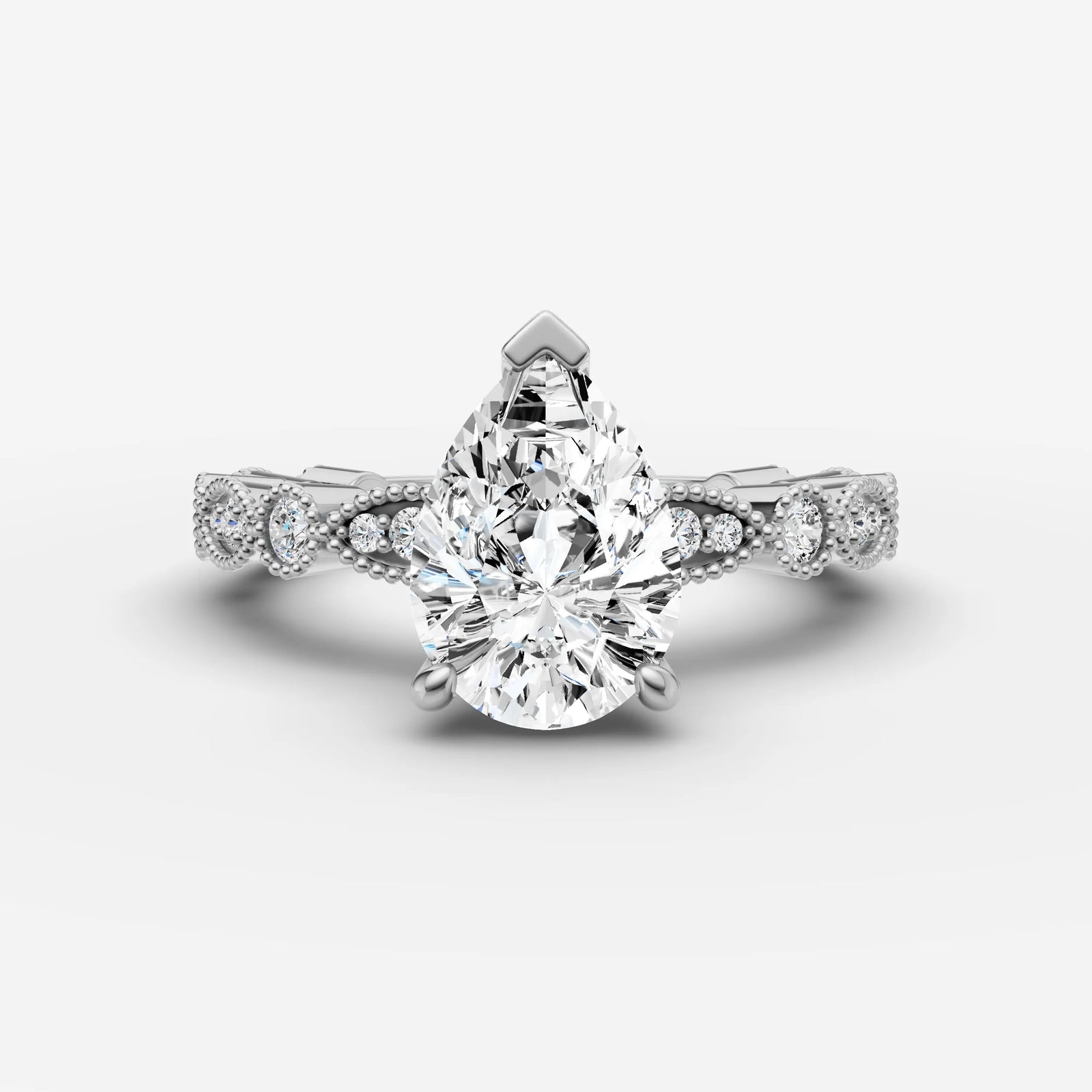 Heritage pear diamond setting in gold, view 13