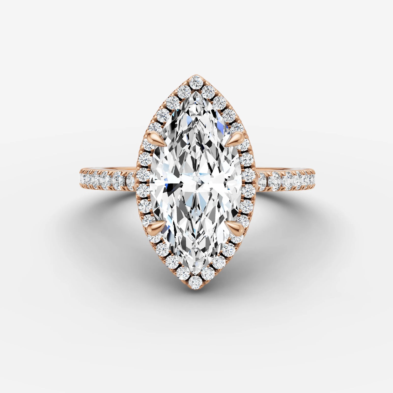 Aurore Etoile marquise diamond setting in gold, view 7