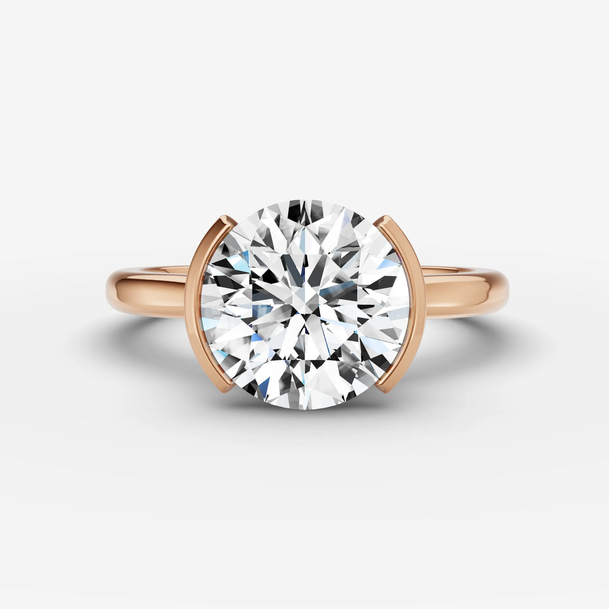 Demi round diamond setting in gold, view 7