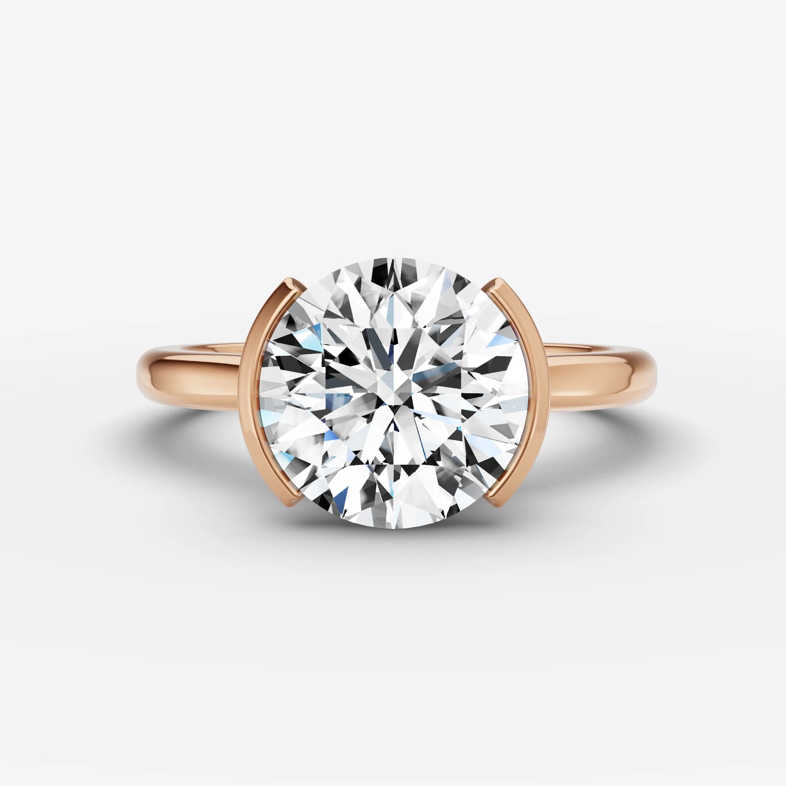 Demi round diamond setting in gold, view 7