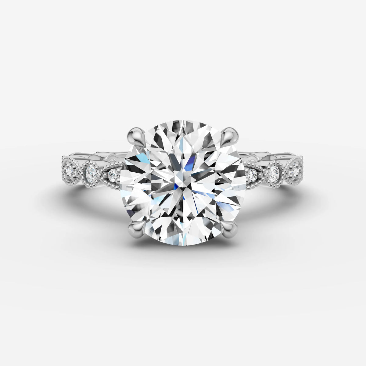 Heritage round diamond setting in gold, view 13
