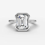 Demi emerald diamond setting in gold, view 13