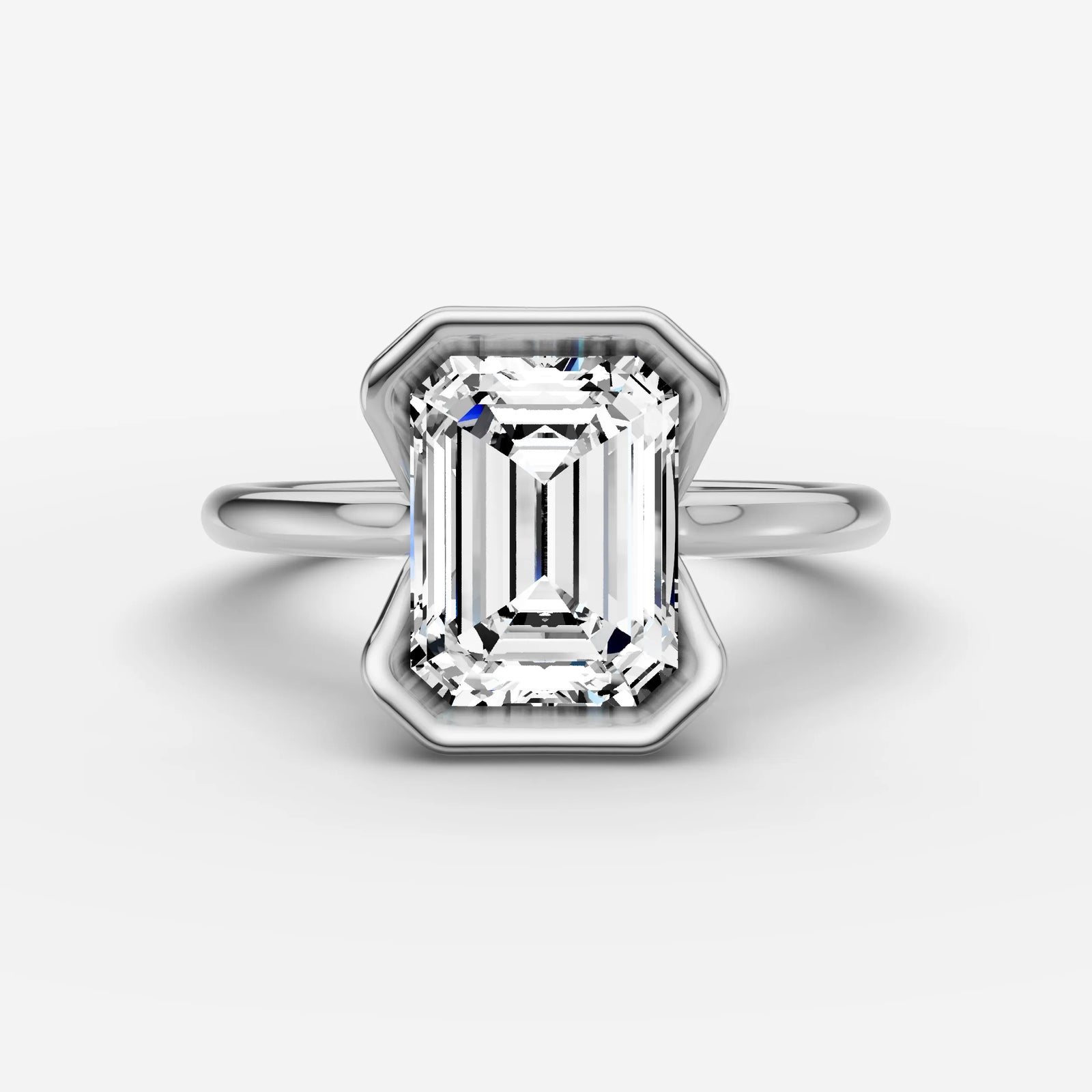 Demi emerald diamond setting in gold, view 13