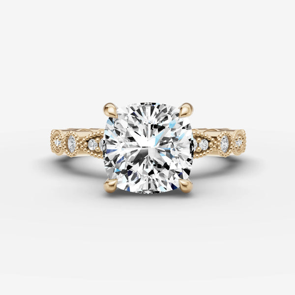 Heritage Cushion ring setting, view 1