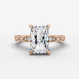Heritage radiant diamond setting in gold, view 7