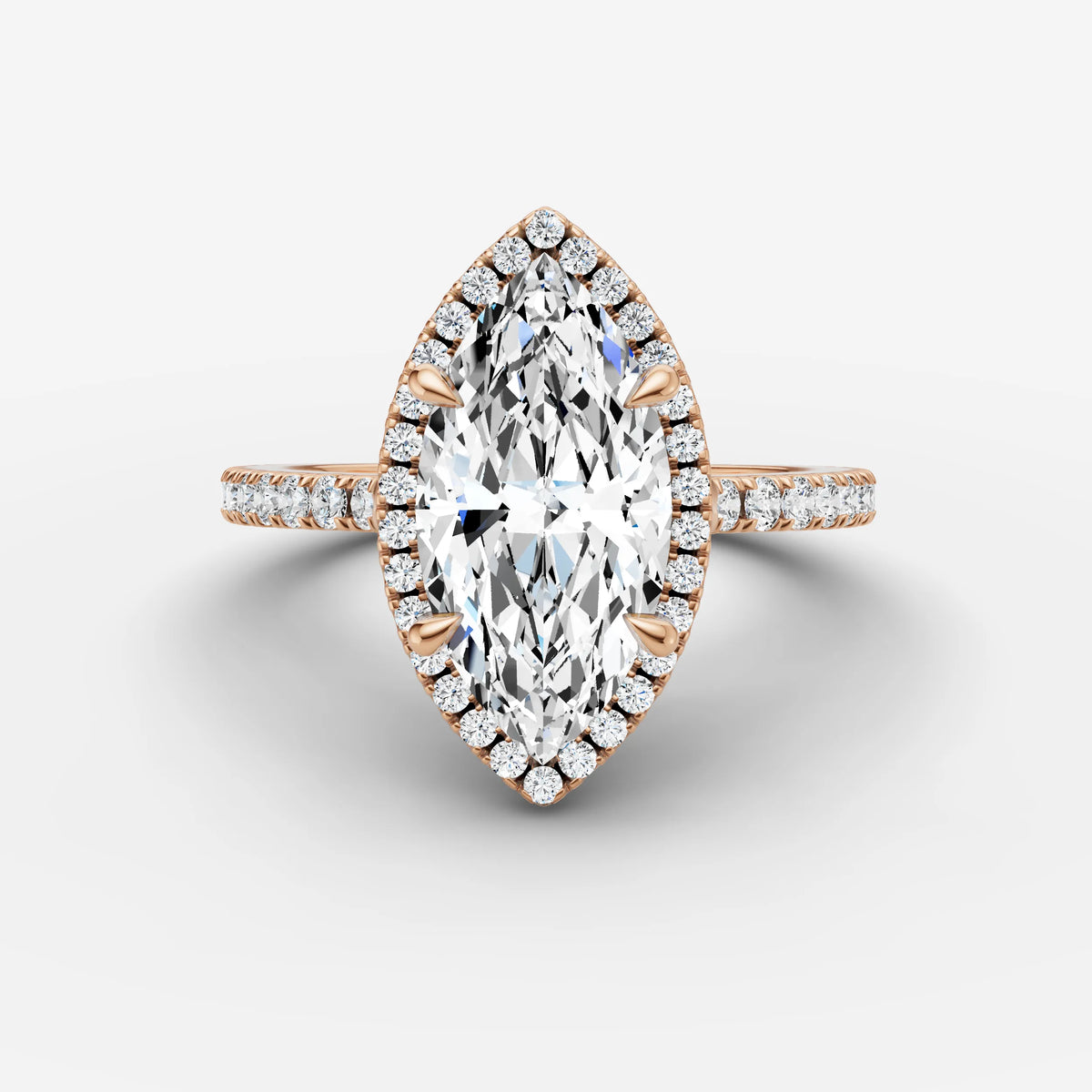 Aurore Etoile marquise diamond setting in gold, view 7