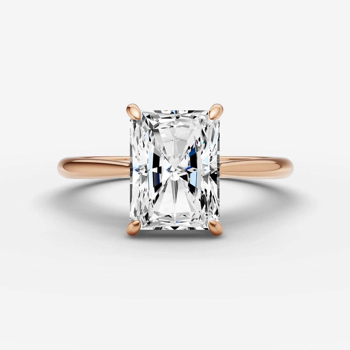 Cathedrale radiant diamond setting in gold, view 7
