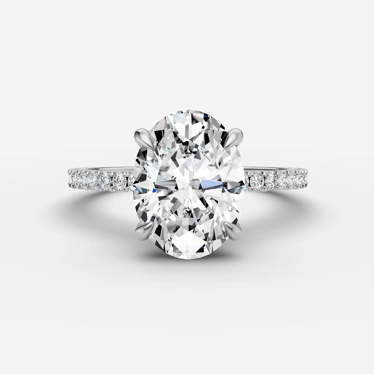 Etoile oval diamond setting in gold, view 13